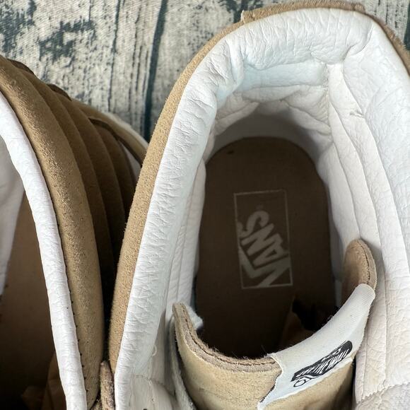VANS HEIQ ECO DRY SK8 HI TAN HONEY MUSTARD YELLOW SUEDE LEATHER MENS 9.5 main image 9
